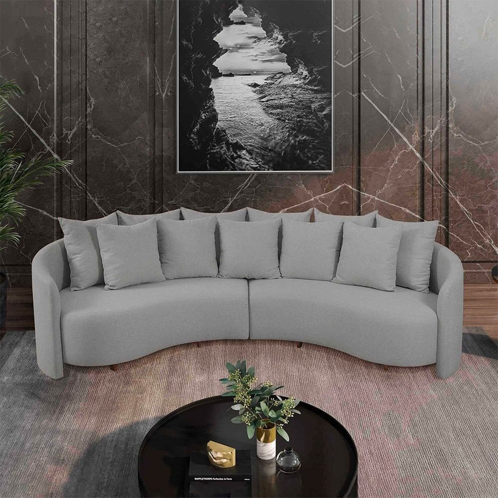 Sofa 4 Lugares Organico Amendoa 2323 250cm Gelo