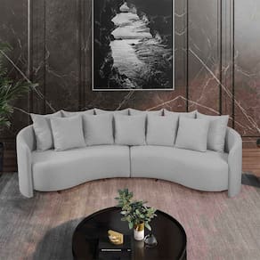 Sofa 4 Lugares Organico Amendoa 2322  250cm Cinza