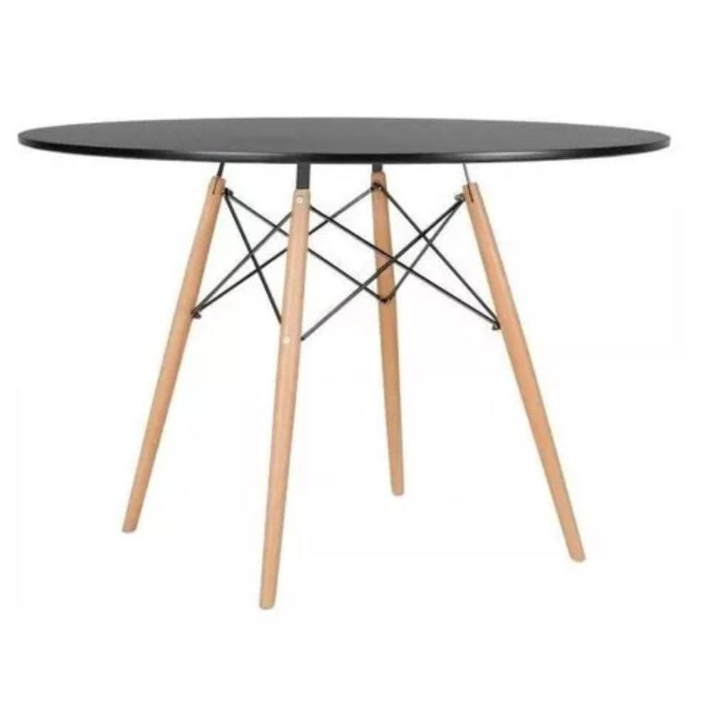 Mesa Jantar Eiffel 100cm Redonda Moderno Preto