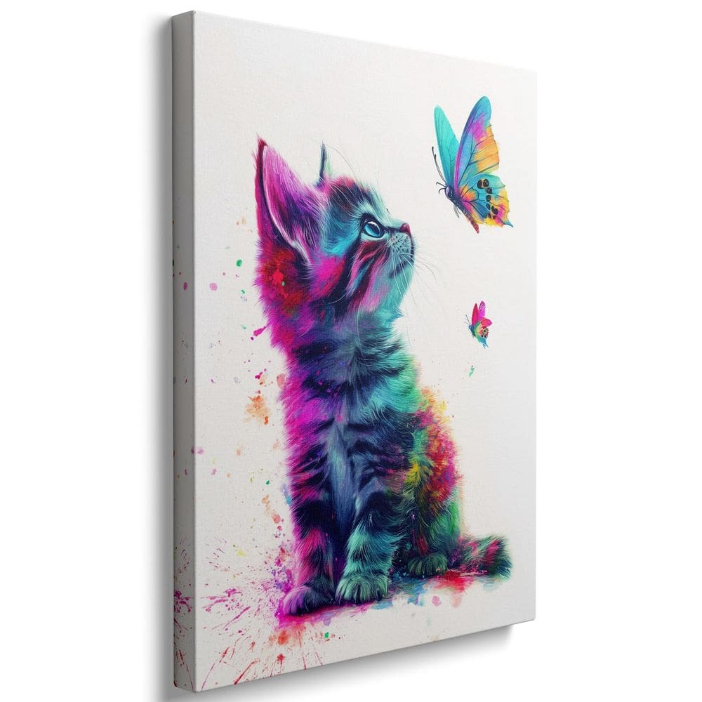 Arte de parede em tela Ypxzzj Butterfly Cat for Cat Lover 40x30cm