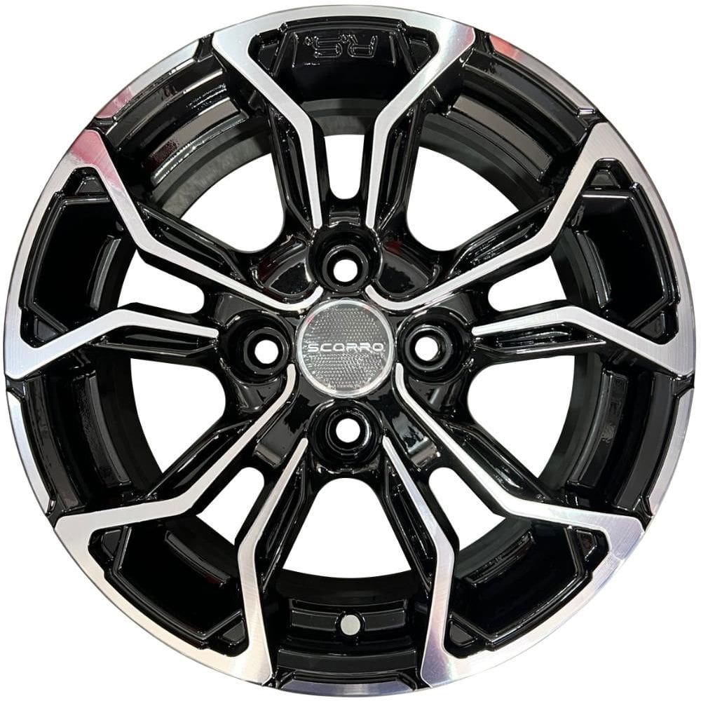 Jogo 4 Rodas Scorro S-271 Sandero RS Aro 14 4 X 100 Preto Diamante Tala 5,5 ET 35