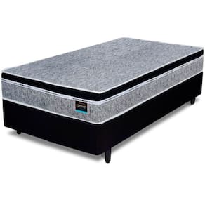 Conjunto Cama Box de Solteiro Ortho Quality Confort Firm com espuma D33 com altura total de 63 cm Preto