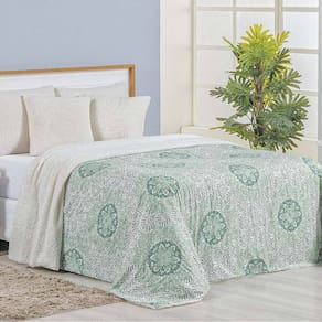 Cobertor Queen Top Line Estampado Hipercal/Sherpa 1 Peça - Lotus - 100% Poliéster
