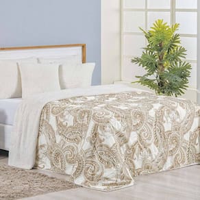 Cobertor Queen Top Line Estampado Hipercal/Sherpa 1 Peça - Malaga - 100% Poliéster