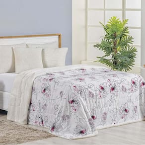 Cobertor Queen Top Line Estampado Hipercal/Sherpa 1 Peça - Malta - 100% Poliéster
