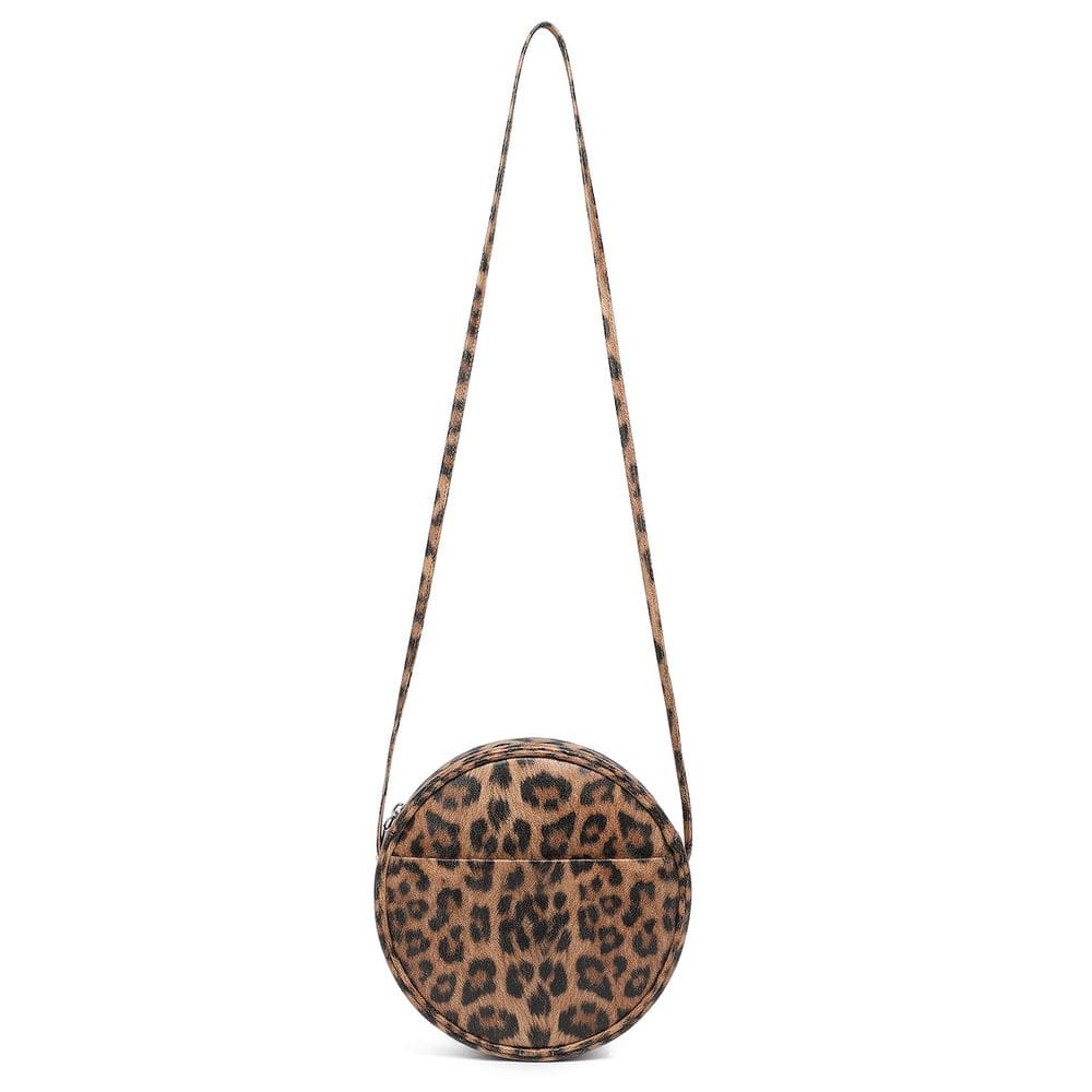 Bolsa tiracolo YONBEN Circle PU em couro para mulheres âmbar