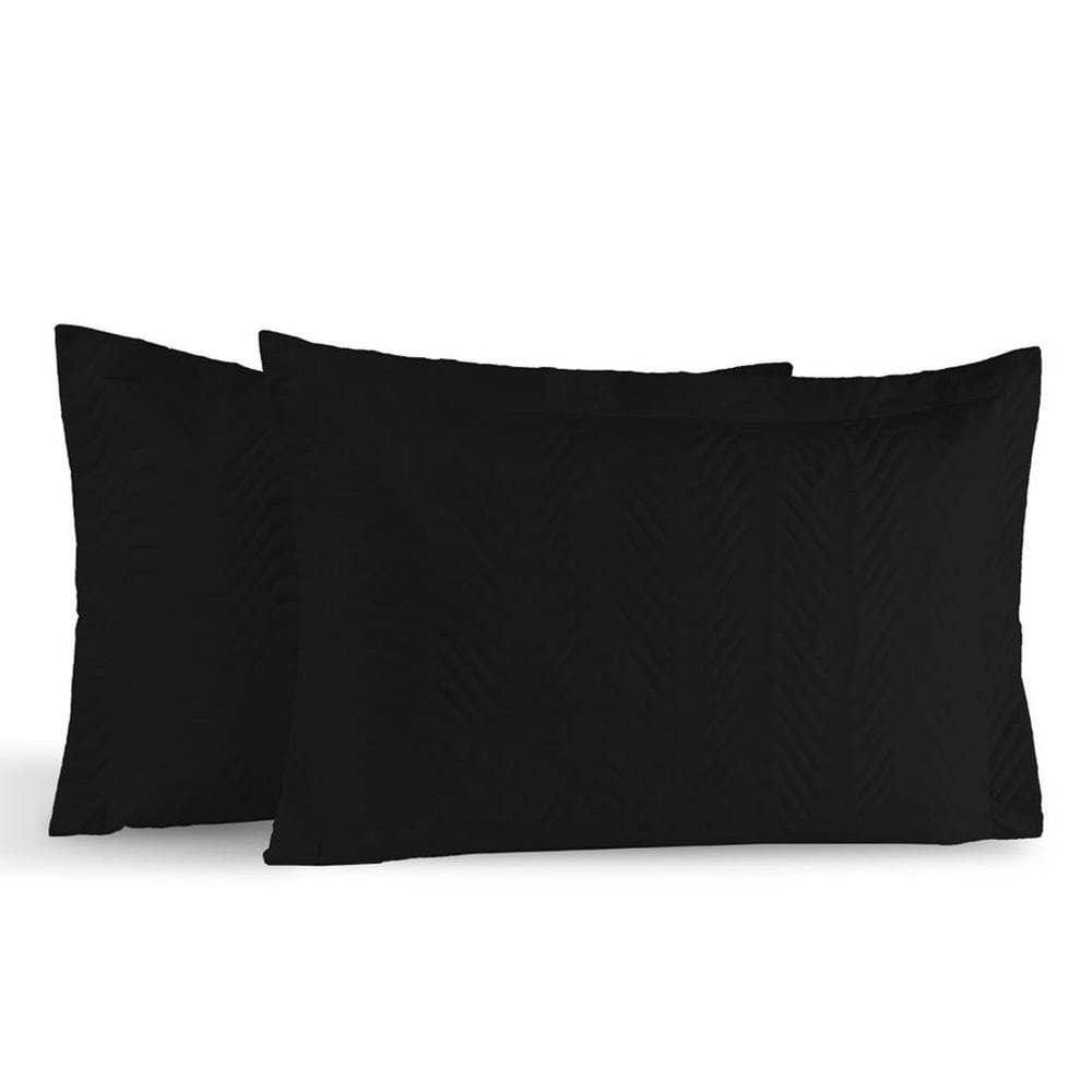 Kit Portas Travesseiros Silver Percal 180 Fios 50cm x 70cm 2 Peças - Preto