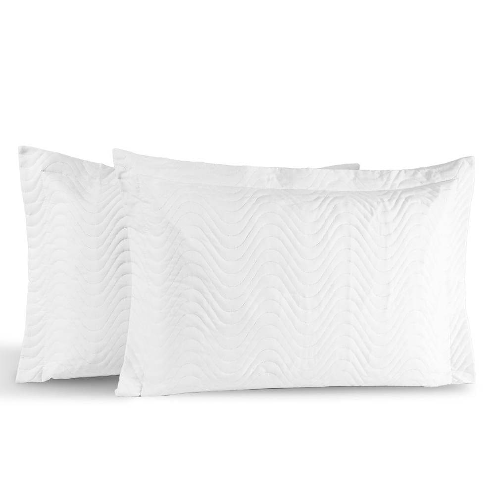 Kit Portas Travesseiros Gold Percal 200 Fios Algodão 50cm x 70cm 2 Peças - Branco
