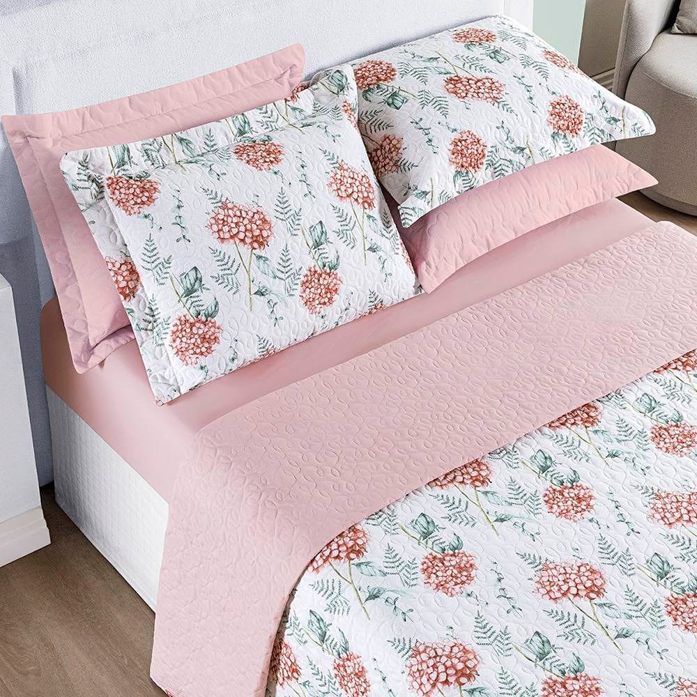 Cobre Leito Queen Cotton Select Dupla Face 200 Fios 3 Peças - Hortência