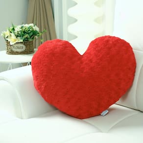 Almofada decorativa Ailive Large Red Heart com padrão de rosa