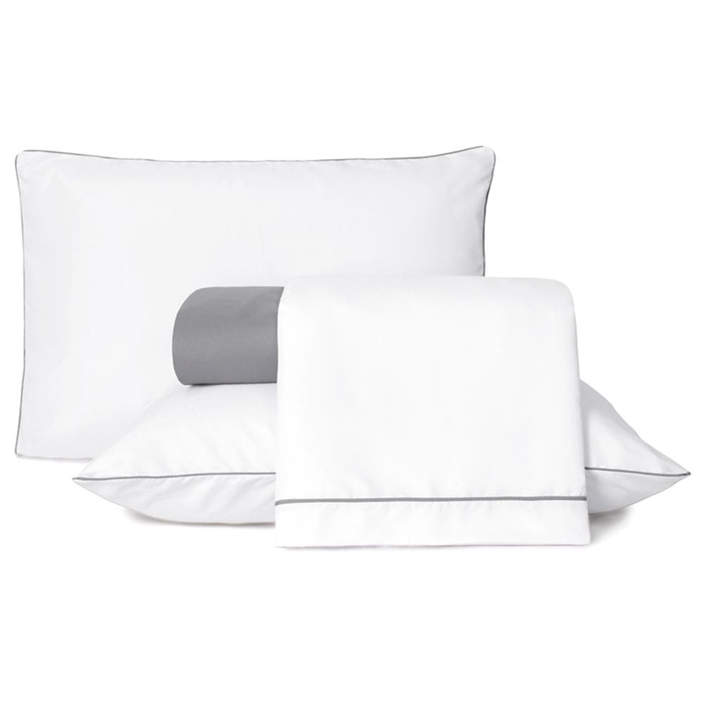 Jogo de Lençol King Linea Micropercal 200 Fios 4 Peças - Cinza