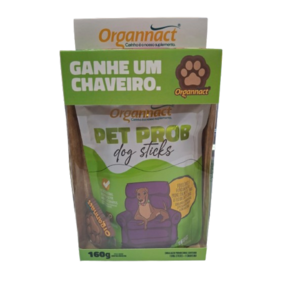 Suplemento Pet Prob Dog Sticks 160g + Chaveiro - Organnact