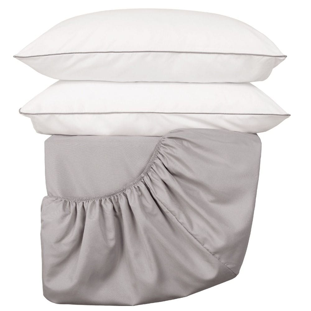 Jogo de Lençol Queen Linea Micropercal 200 Fios 3 Peças - Cinza