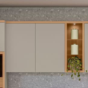 Armário Aereo Duplo 2 Portas 120cm Allure Jequitibá/Gris Fosco