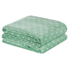 Manta Casal Padrão Petit Poa Flannel Microfibra 1 Peça - Salvia