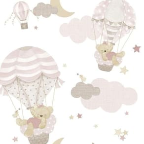 Papel De Parede Happy Infantil Branco 14818