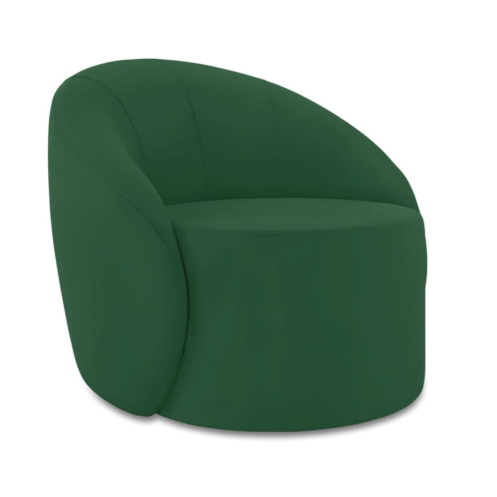 Poltrona Decorativa Orgânica Lua Veludo Verde D03 - D`Rossi