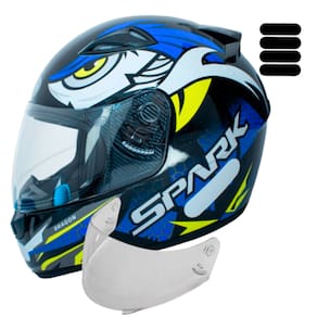 Capacete Dragon Azul Ebf Moto Mais Viseira Cristal e Adesivo Extra