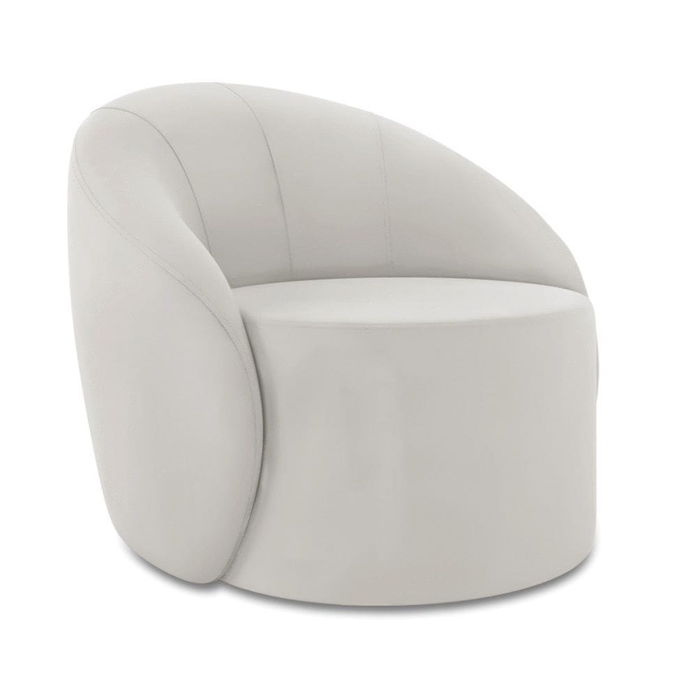 Poltrona Decorativa Orgânica Lua Veludo Cinza D03 - D`Rossi
