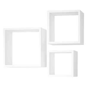 Kits De 3 Nicho Decorativo Quarto, Sala, Branco Resistente