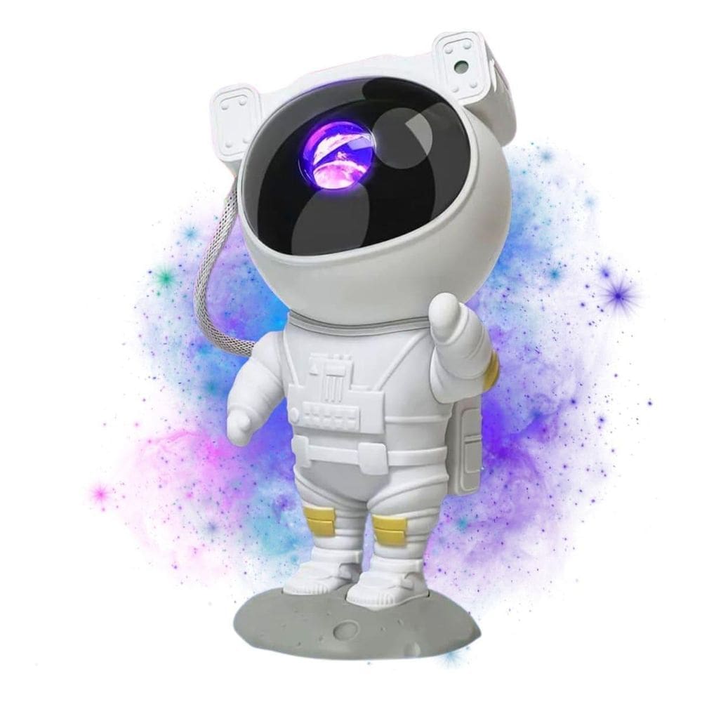Luminária Astronauta Estrelas Projetor Som Galáxia