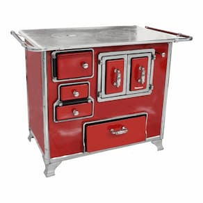 Fogão a Lenha Venâncio Tradicional Nº02 Vermelho Gabinete Lado Direito Porta Dupla e Chapa 28989