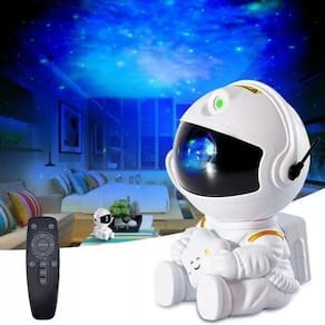 Luminária Astronauta Projetor Estrelas Com Som 220V