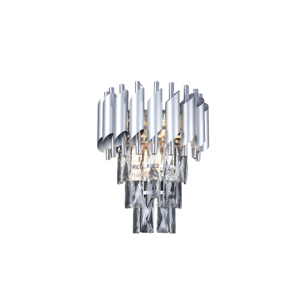 Arandela Metal Cromado Cristal 2E14 31CM