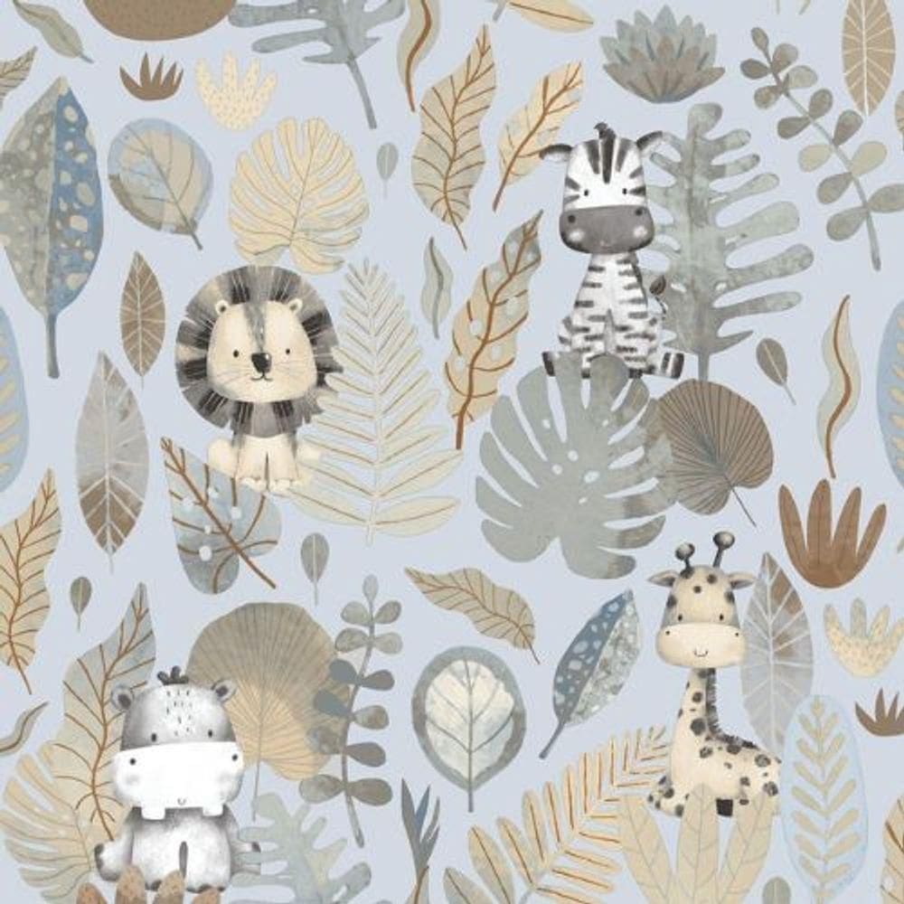 Papel De Parede Happy Infantil Azul 14836