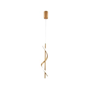 Pendente Espiral Metal Dourado 42cm LED 14W 3 em 1 Bivolt