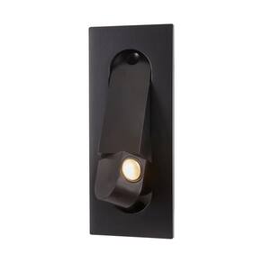 Arandela Cabeceira Leitura de Embutir Preto Led 19cm 3000K 3W