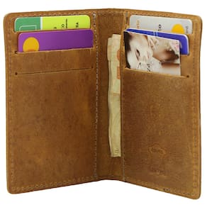 Porta Cartões Em Couro Carteira Masculina Marrom Claro