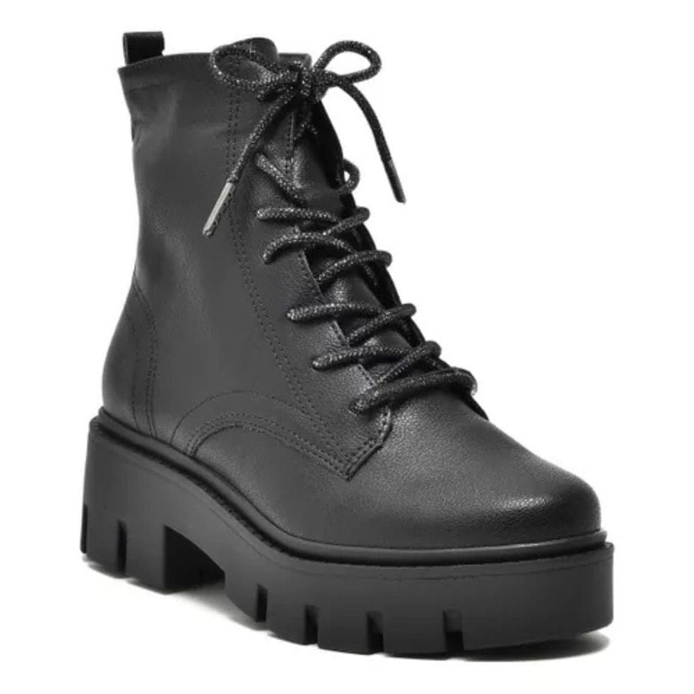 Bota Coturno Via Marte Casual Cano Baixo Flatform Tratorado Feminina Preto 339042