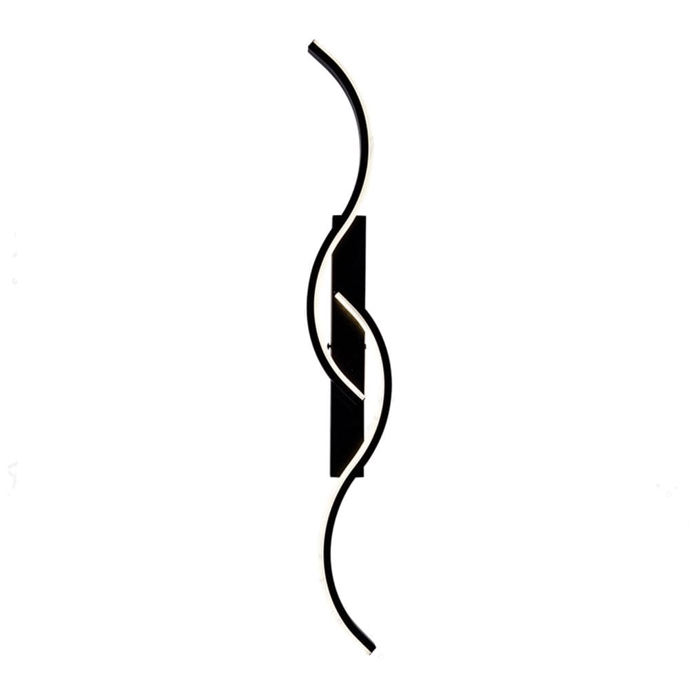 Arandela Metal Espiral Preto Led 20W 3 em 1 74cm