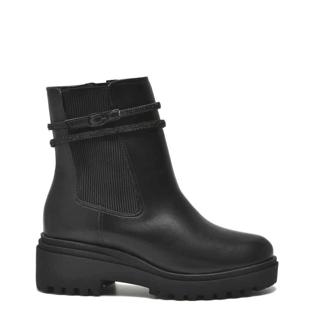 Bota Coturno Via Marte Casual Cano Curto Flatform Feminina Preto 339043