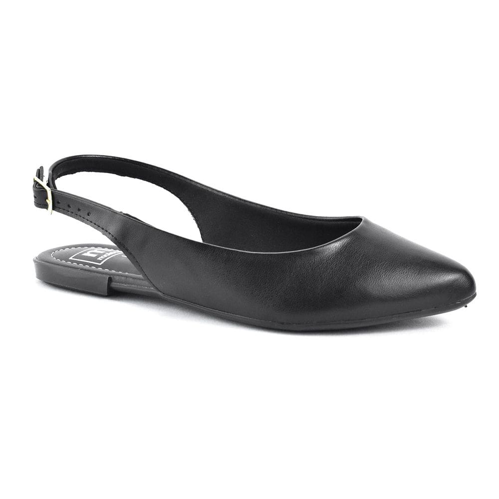 Sapato Sling Back Moleca Casual Conforto Feminino Preto