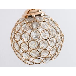 Pendente Globo Ouro Rosé Metal e Cristal 1G9 12cm