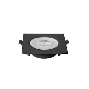 Spot de Embutir Quadrado Plano Preto 9cm Led 5W 6500K Bivolt