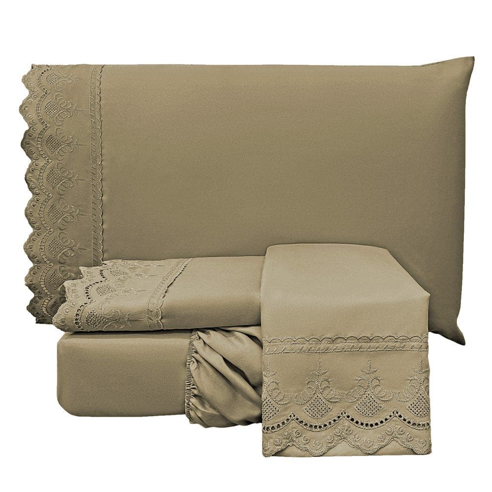 Jogo de Lençol Queen Lauren 300 Fios 4 Peças - Chocolate