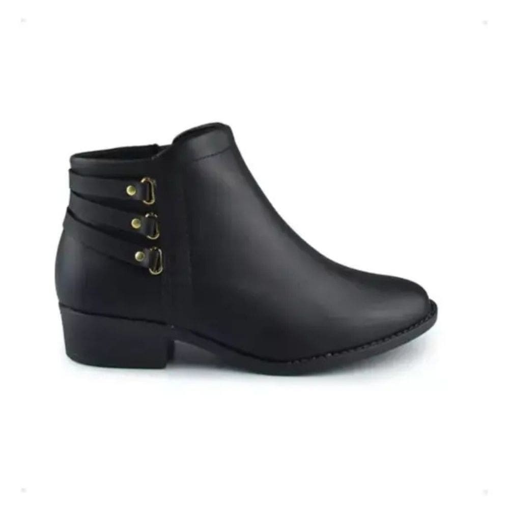 Bota Modare Casual Cano Baixo Salto Baixo Quadrado Ultraconforto Feminina Preto