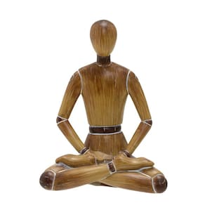 Escultura Decorativa Boneco Yoga em Resina 16cm 15397-PL