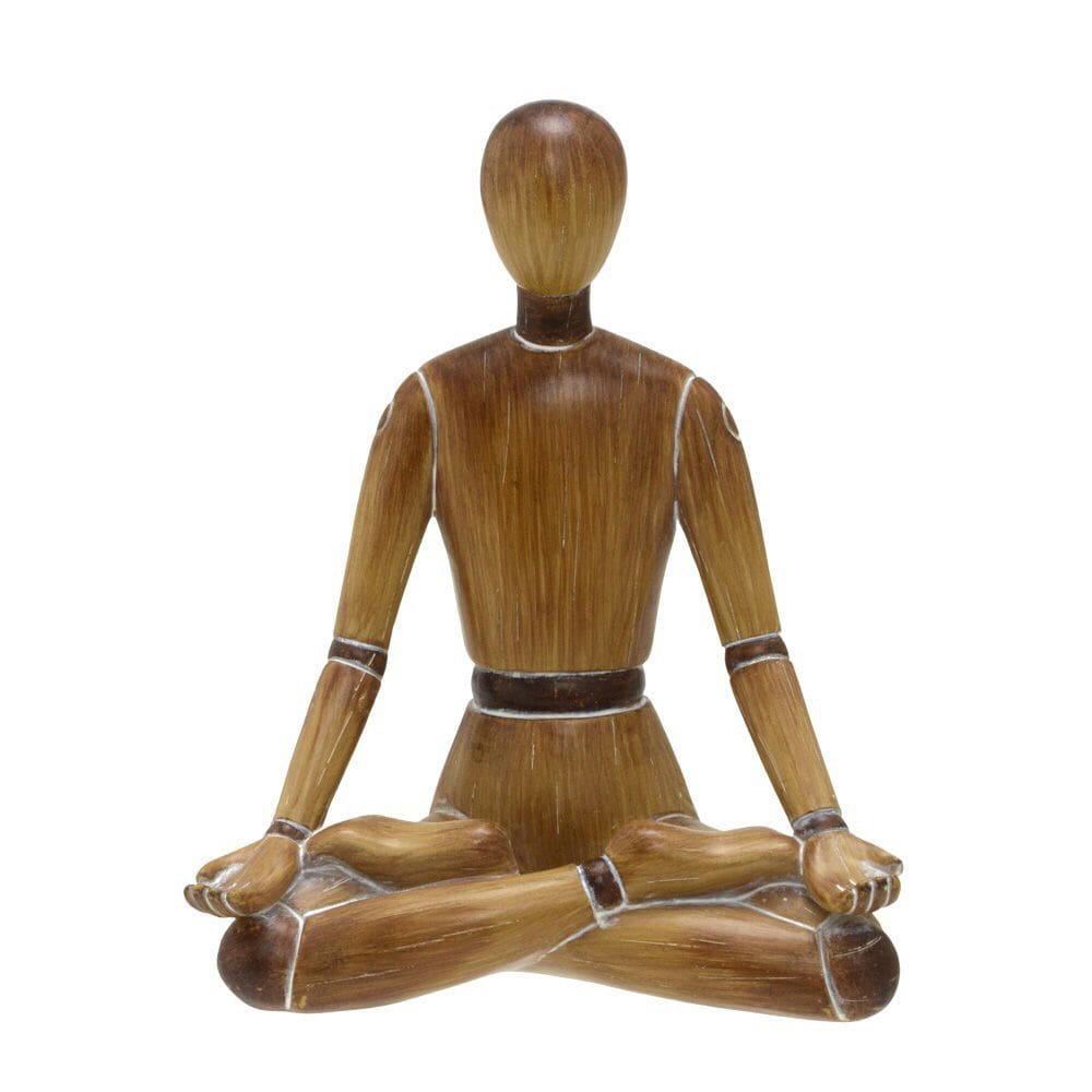 Escultura Decorativa Boneco Yoga em Resina 16cm 15395-PL