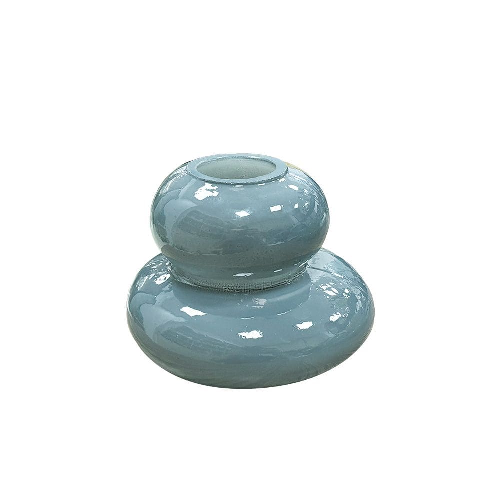 Vaso Decorativo Orgânico de Vidro Cinza 8,5cm BY0002 BTC