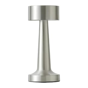 Luminária de Mesa Abajur Cromado 21cm Led 3 em 1 Dimerizável e Recarregável