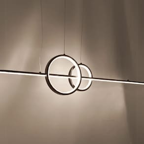 Pendente Moderno Preto com Cristal 90cm Led 50W 3200K