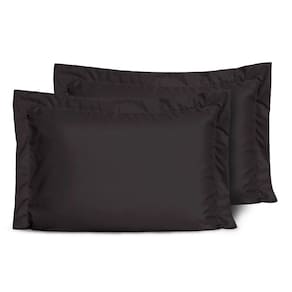 Kit Fronhas Slim com 3 Abas 200 Fios 50cm x 70cm 2 Peças - Preto - Micropercal 100% Poliester