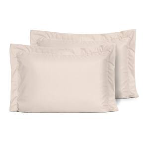 Kit Fronhas Slim com 3 Abas 200 Fios 50cm x 70cm 2 Peças - Bege - Micropercal 100% Poliester