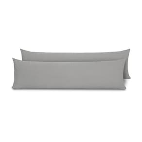 Fronhas para Travesseiro de Corpo Slim 1,50m x 50cm 2 Unidades - Cinza - Micropercal 100% Poliester