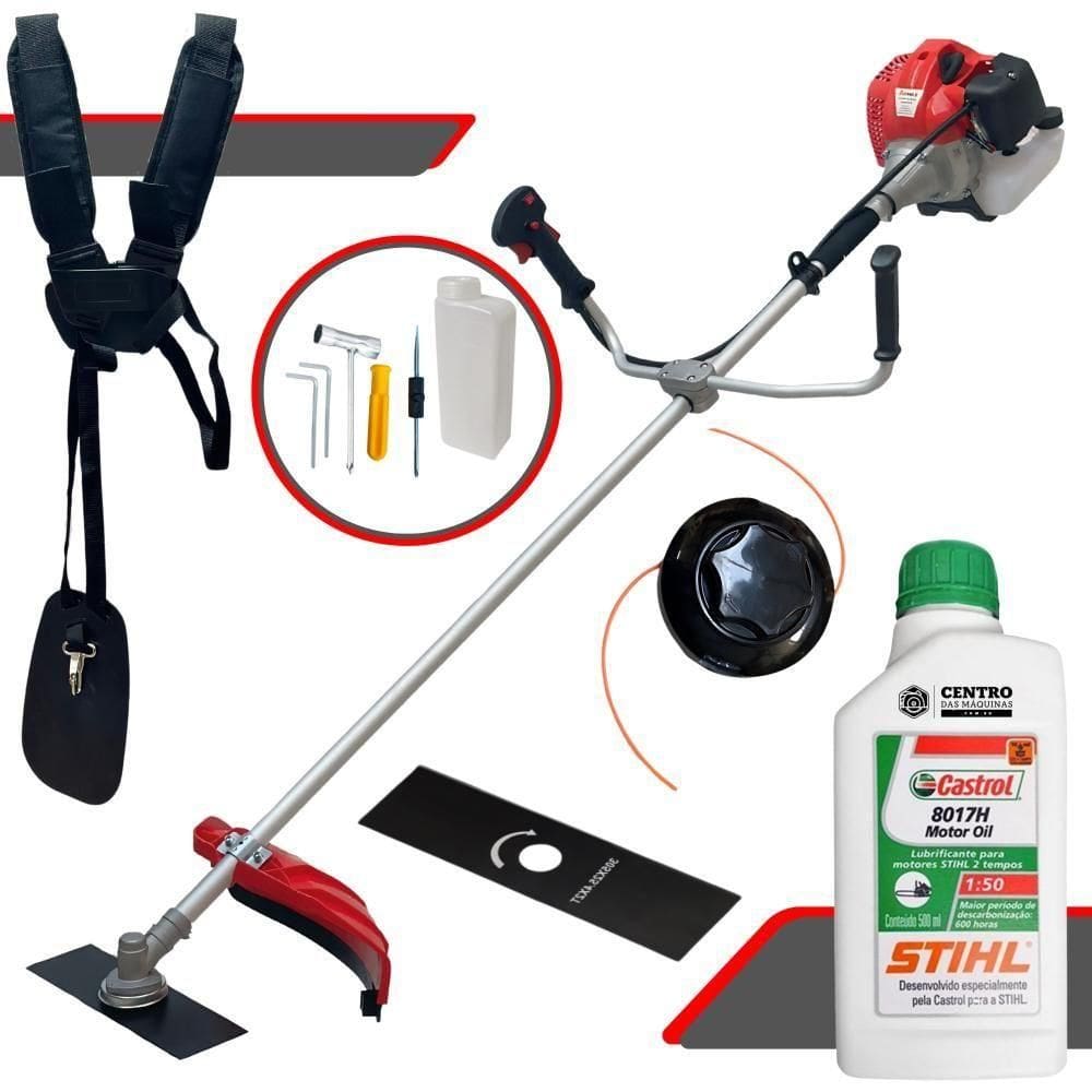 Máquina De Cortar Grama CG430P TB Anmax 43CC + Óleo Stihl 2T