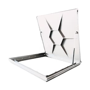 Tampão Tampa Casa Máquinas Piscina 80x80 Com Amortecedor Canaleta Invisível Branco